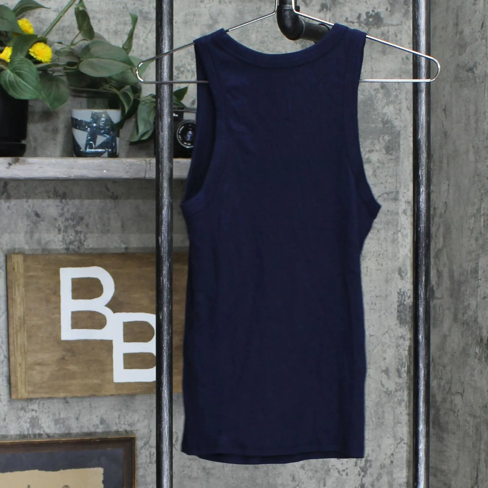 A New Day Women's Ribbed Tank Top Navy Blue M