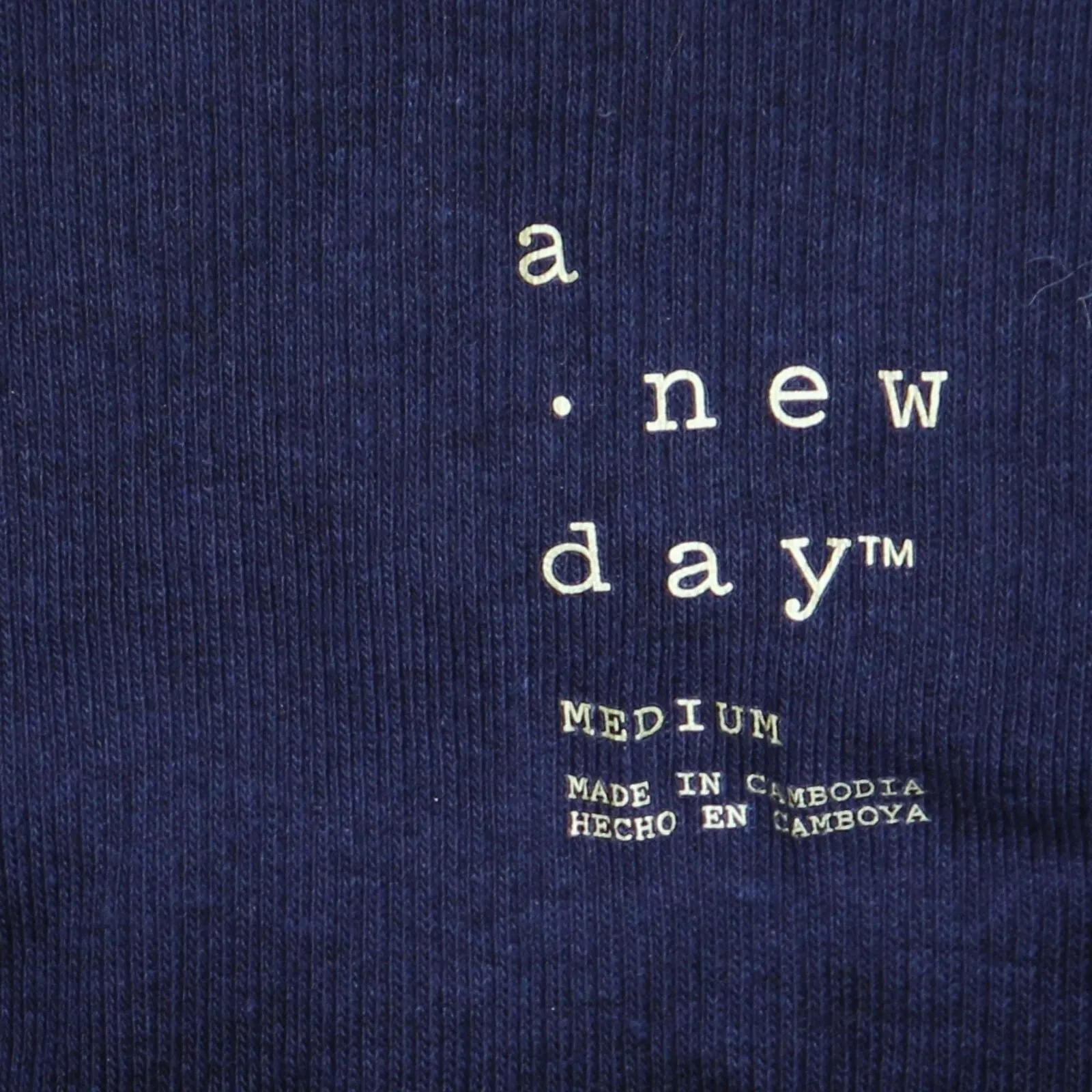 A New Day Women's Ribbed Tank Top Navy Blue M