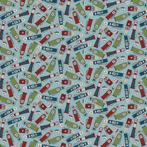Adventure Awaits by Blank Quilting GAS PUMPS/LT BLUE