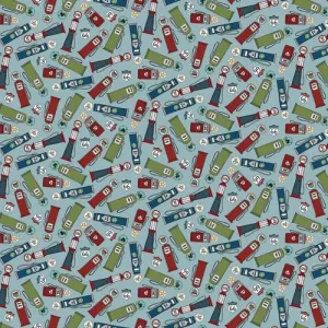 Adventure Awaits by Blank Quilting GAS PUMPS/LT BLUE