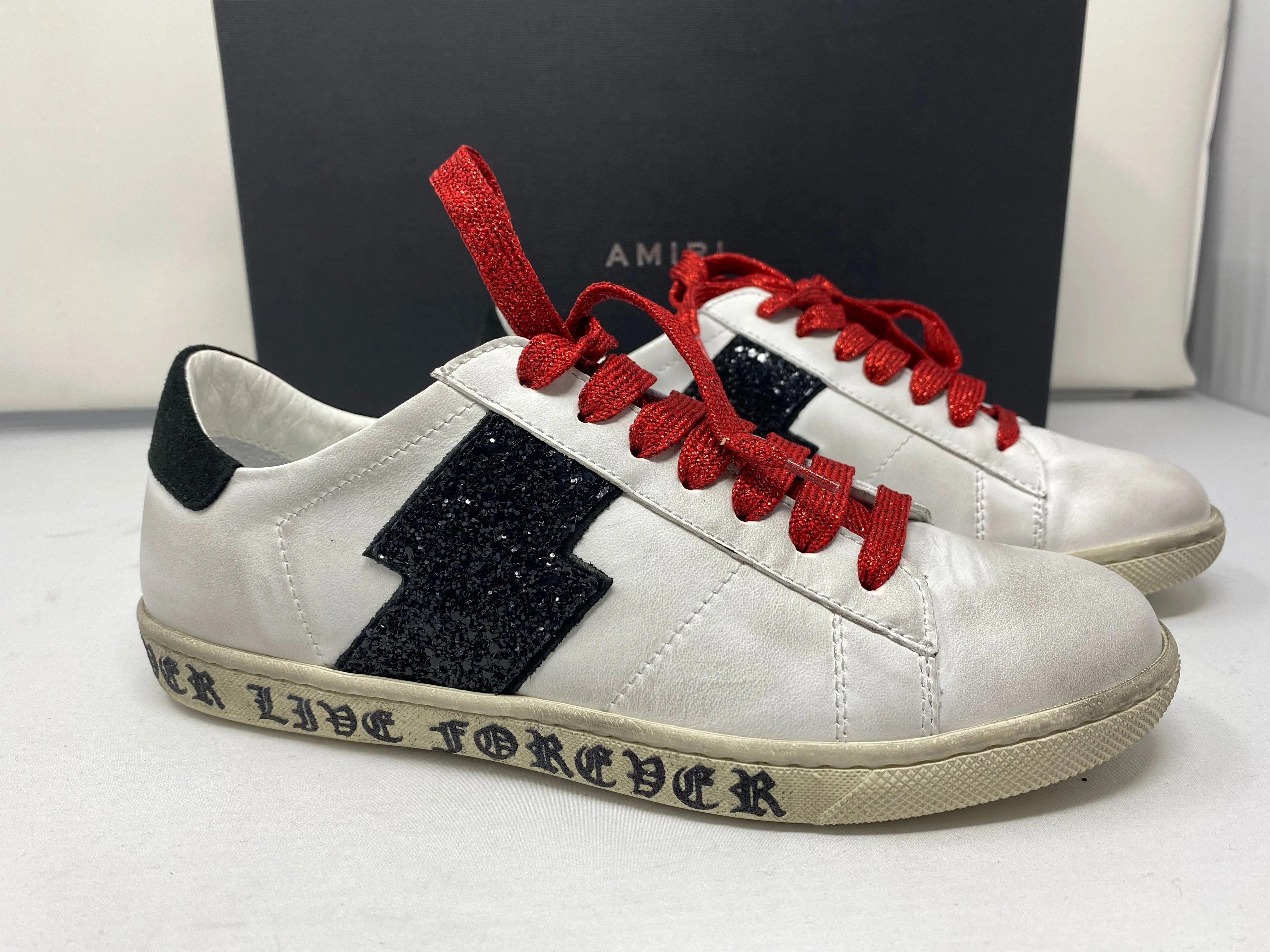 Amiri White Forever Glitter Viper Sneaker