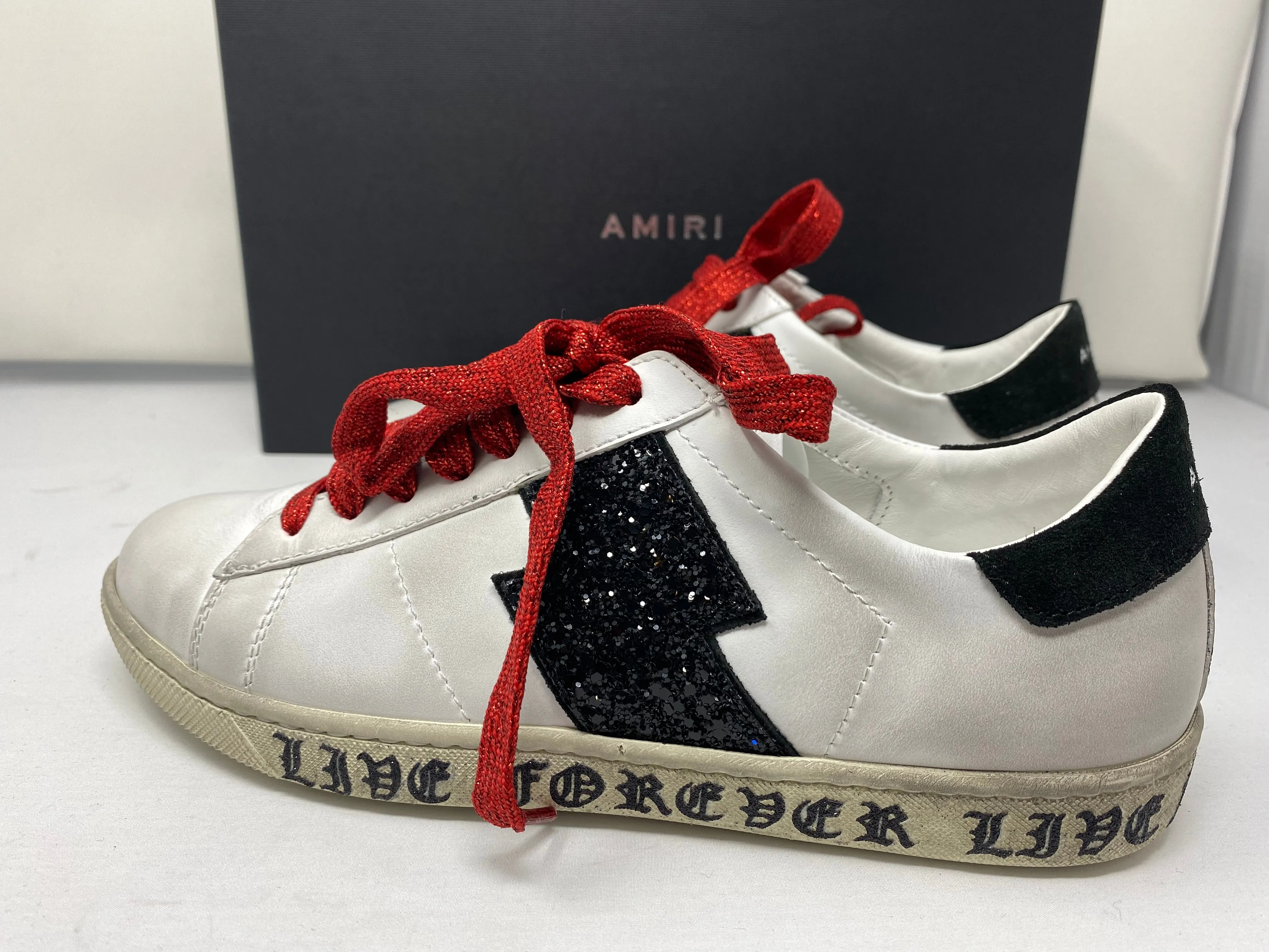 Amiri White Forever Glitter Viper Sneaker