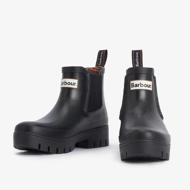 BARBOUR Halton Chelsea Welly Boots in Black
