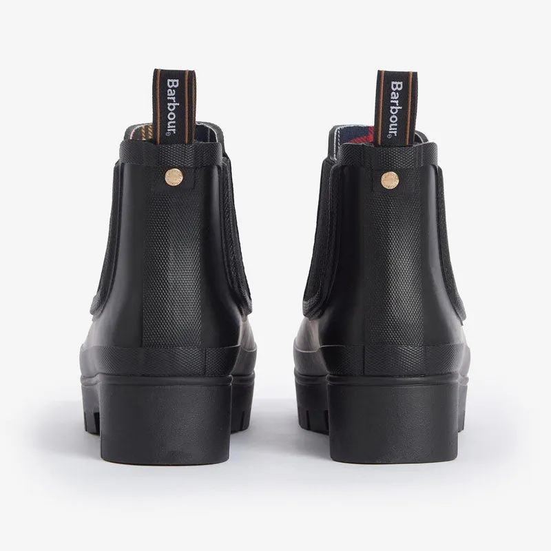 BARBOUR Halton Chelsea Welly Boots in Black
