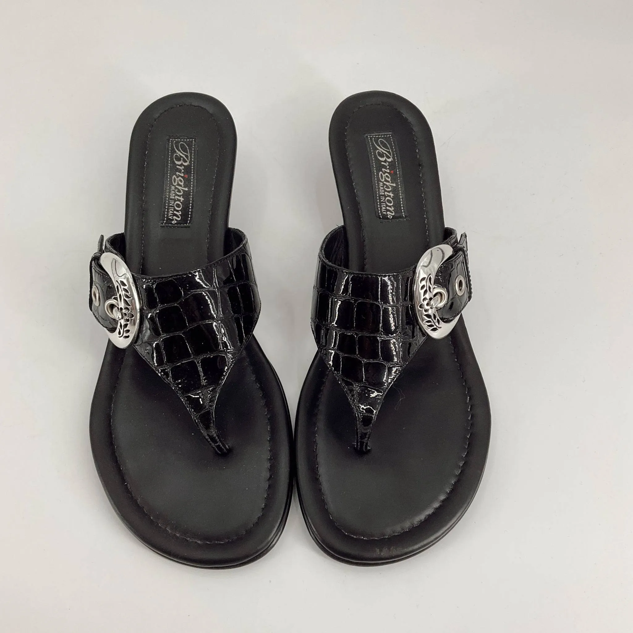 Brighton Black Buckle Flip Flop Sandals – Size 7.5