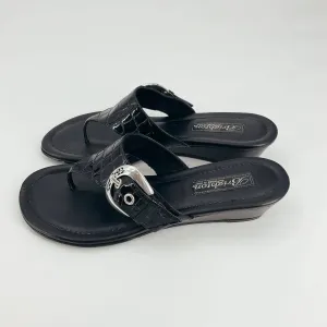 Brighton Black Buckle Flip Flop Sandals – Size 7.5