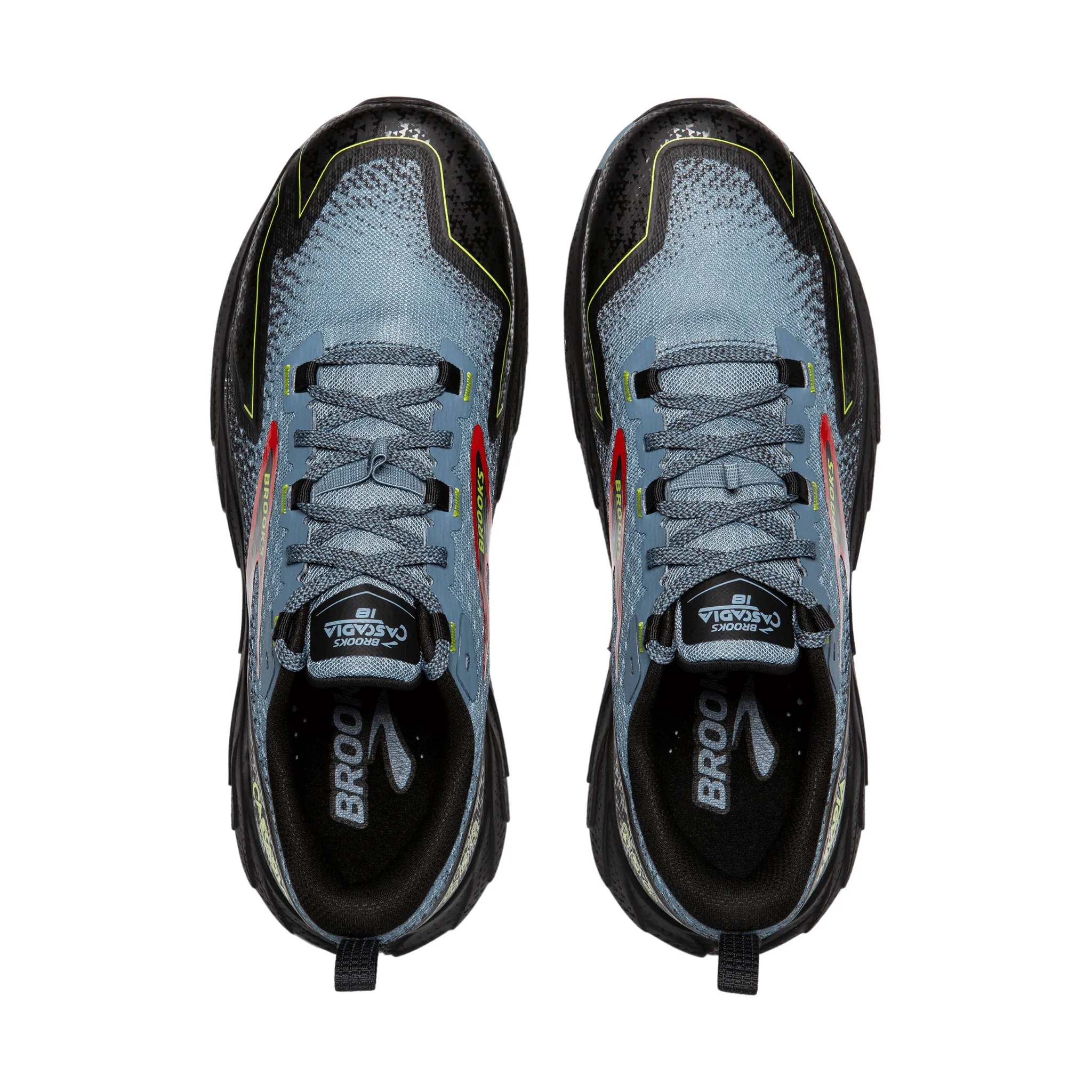 Brooks Men's Cascadia 18 Trail Running Shoe - Citadel/Ebony/Lime