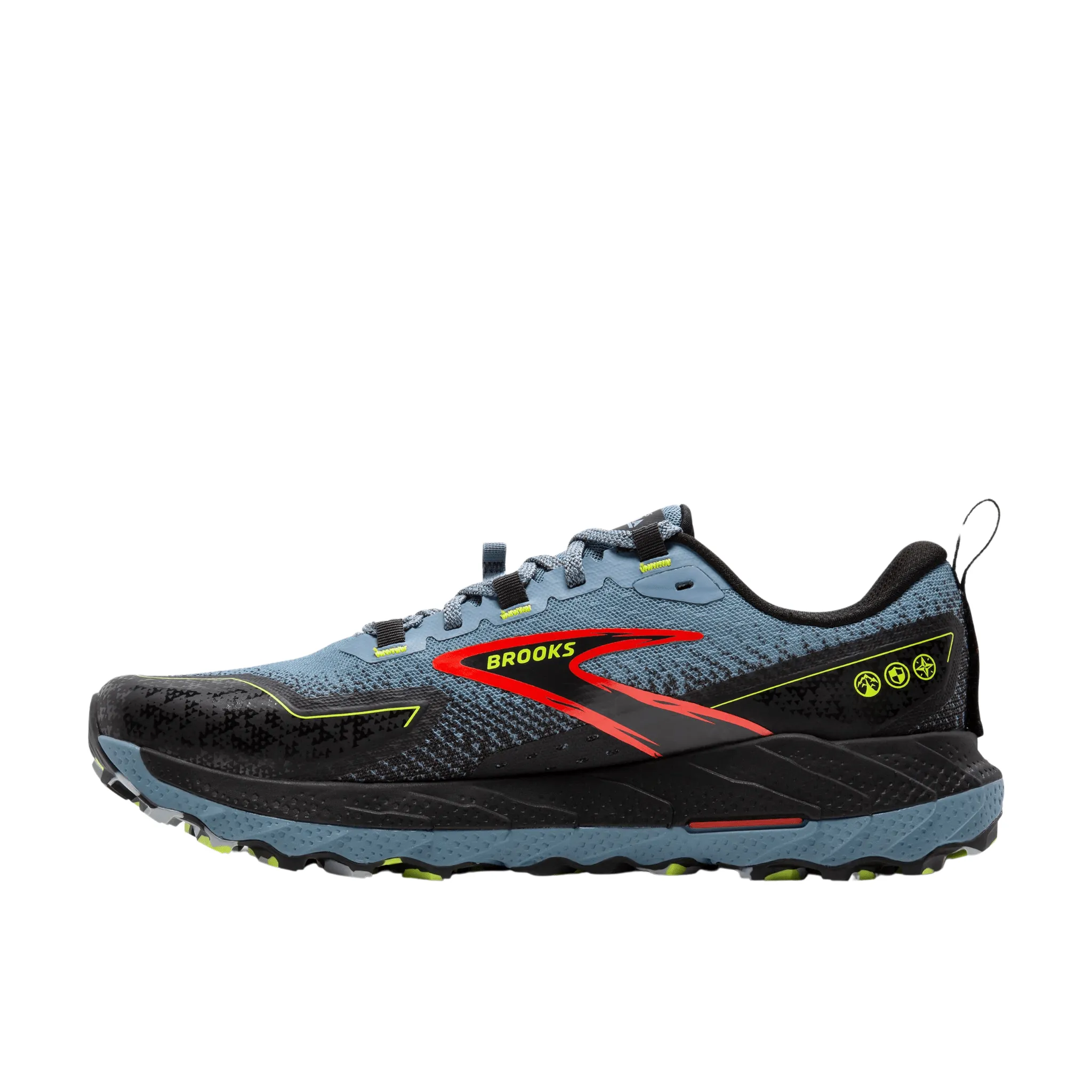 Brooks Men's Cascadia 18 Trail Running Shoe - Citadel/Ebony/Lime