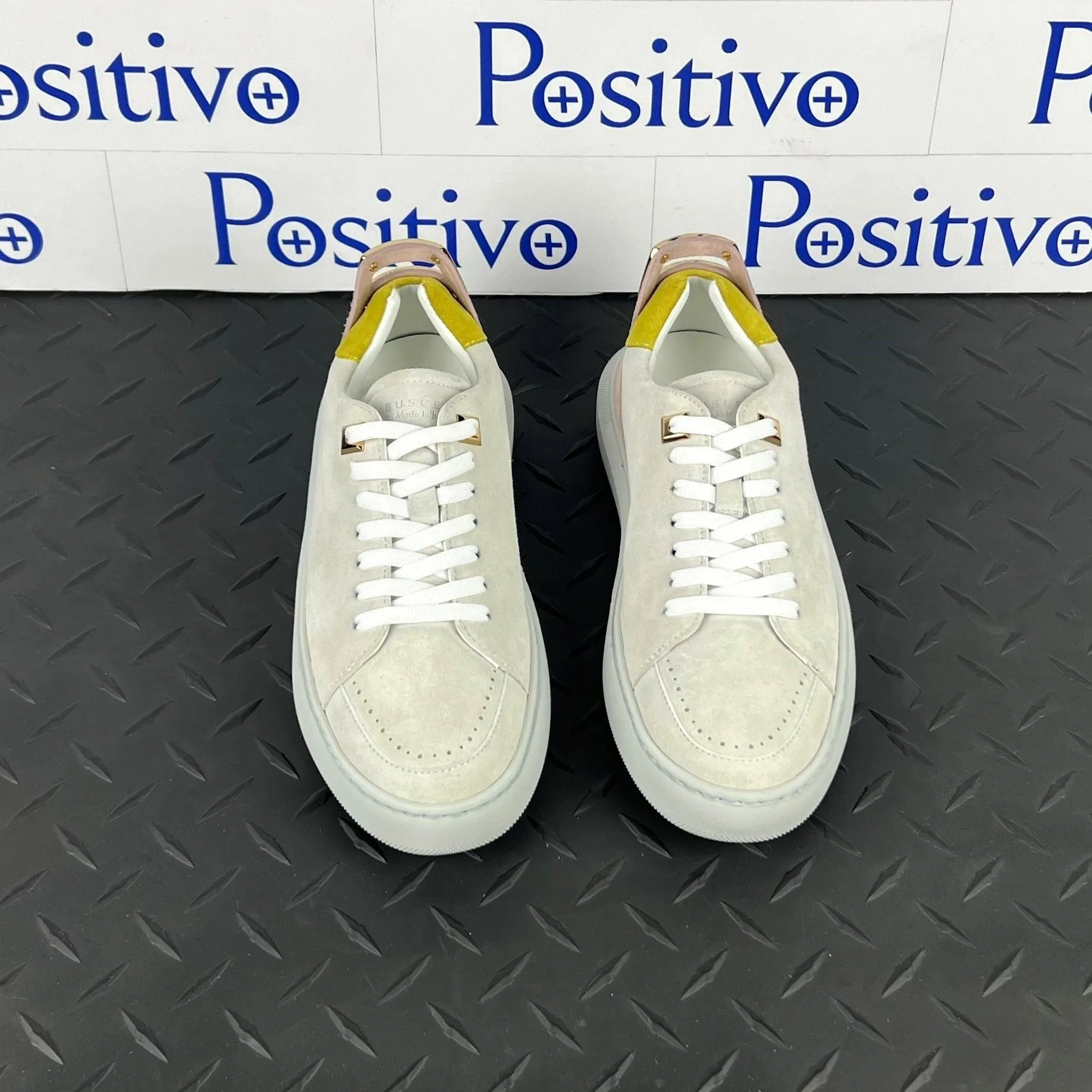 Buscemi Women's Uno Sport White Trio Leather Sneakers