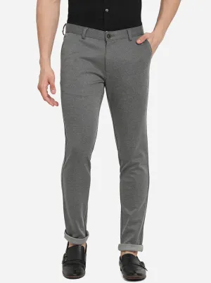 Dark Grey Solid Venice Fit Casual Trouser | JadeBlue