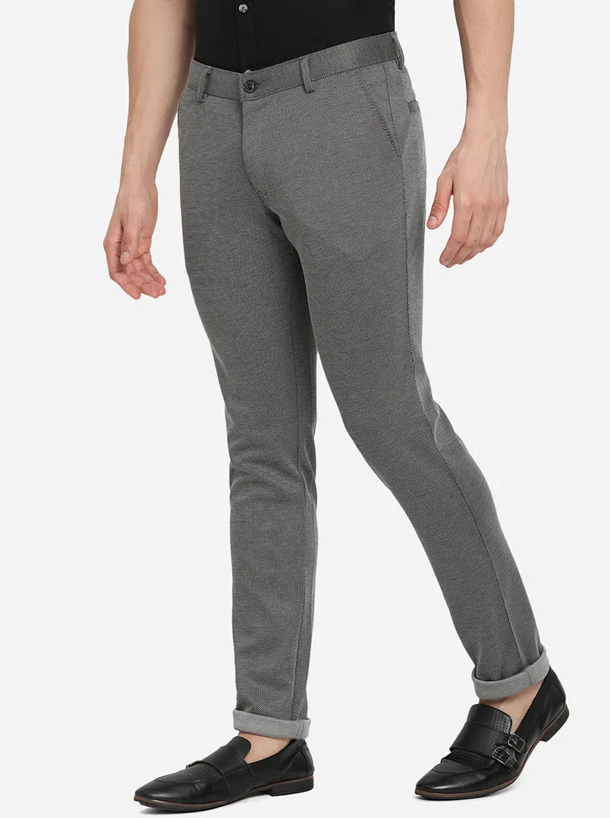 Dark Grey Solid Venice Fit Casual Trouser | JadeBlue