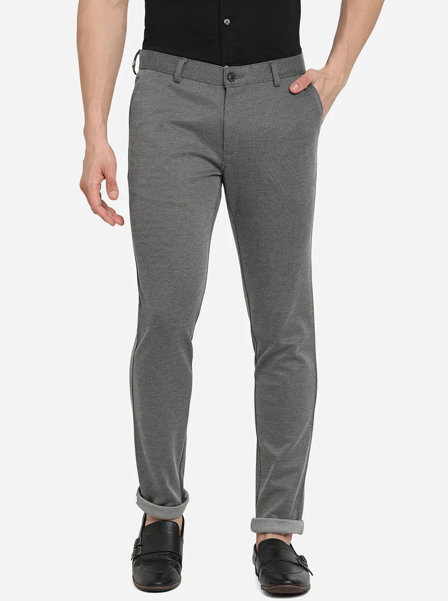 Dark Grey Solid Venice Fit Casual Trouser | JadeBlue