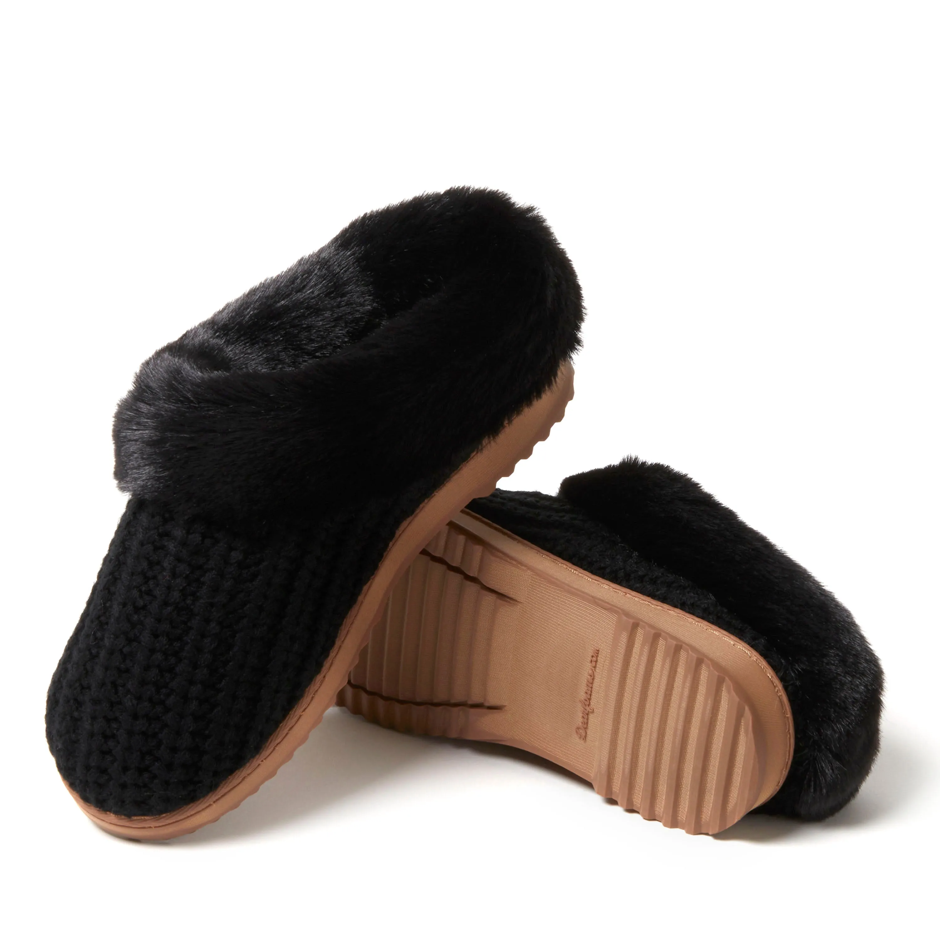 Dearfoams Women's Hannah Festive Knit Clog House Shoe Slipper