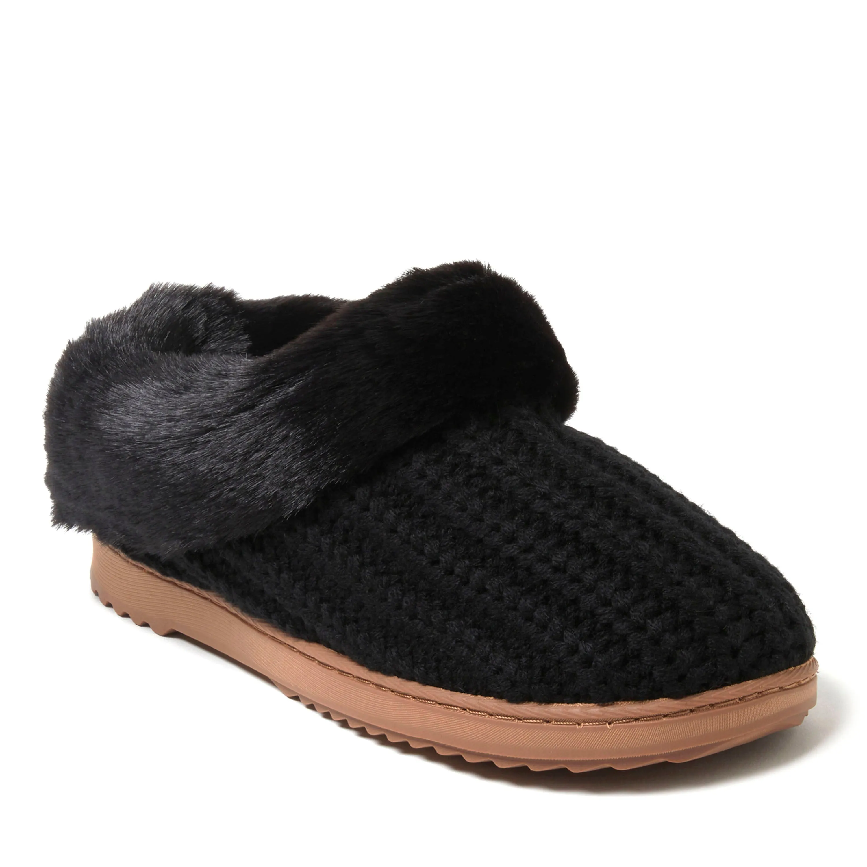 Dearfoams Women's Hannah Festive Knit Clog House Shoe Slipper
