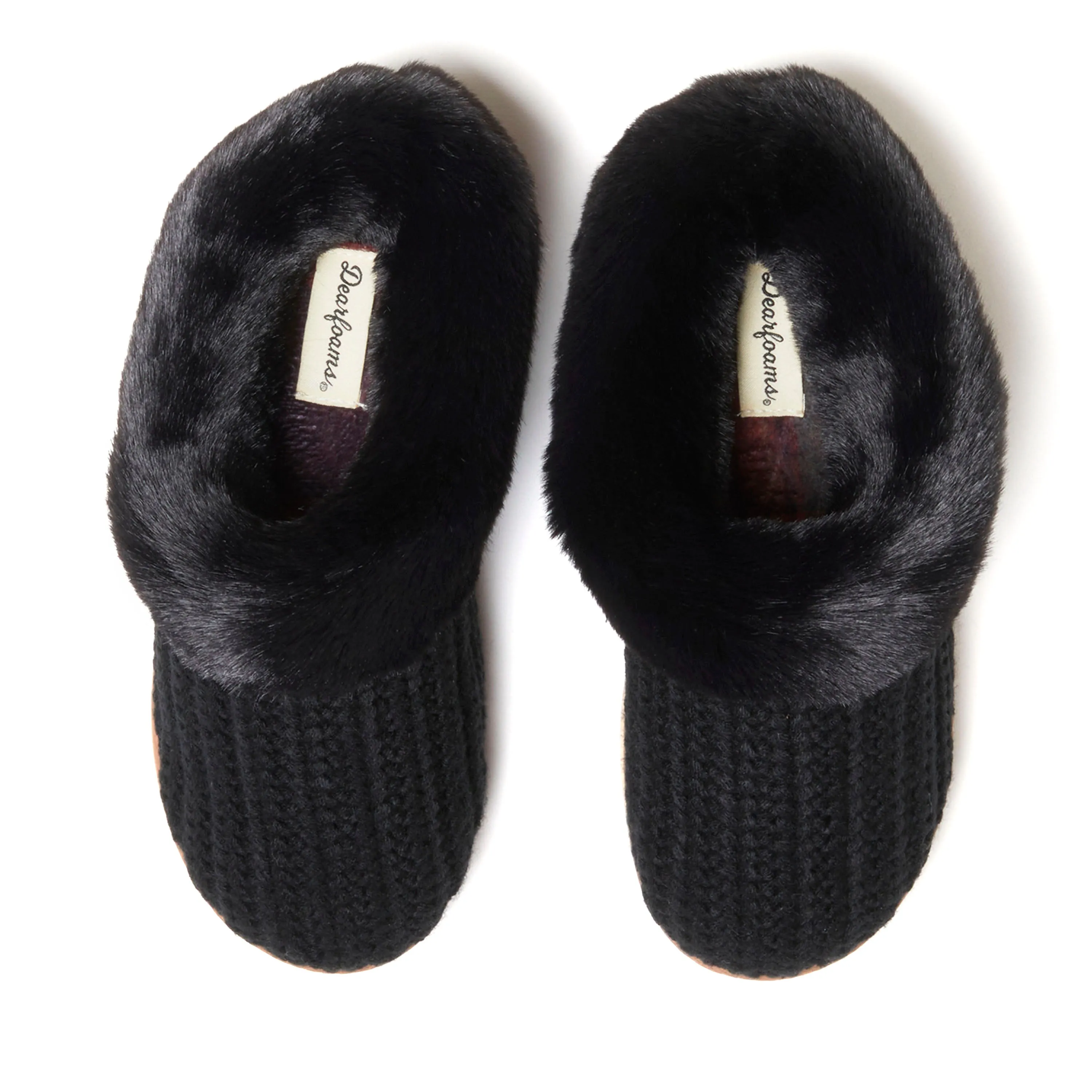 Dearfoams Women's Hannah Festive Knit Clog House Shoe Slipper