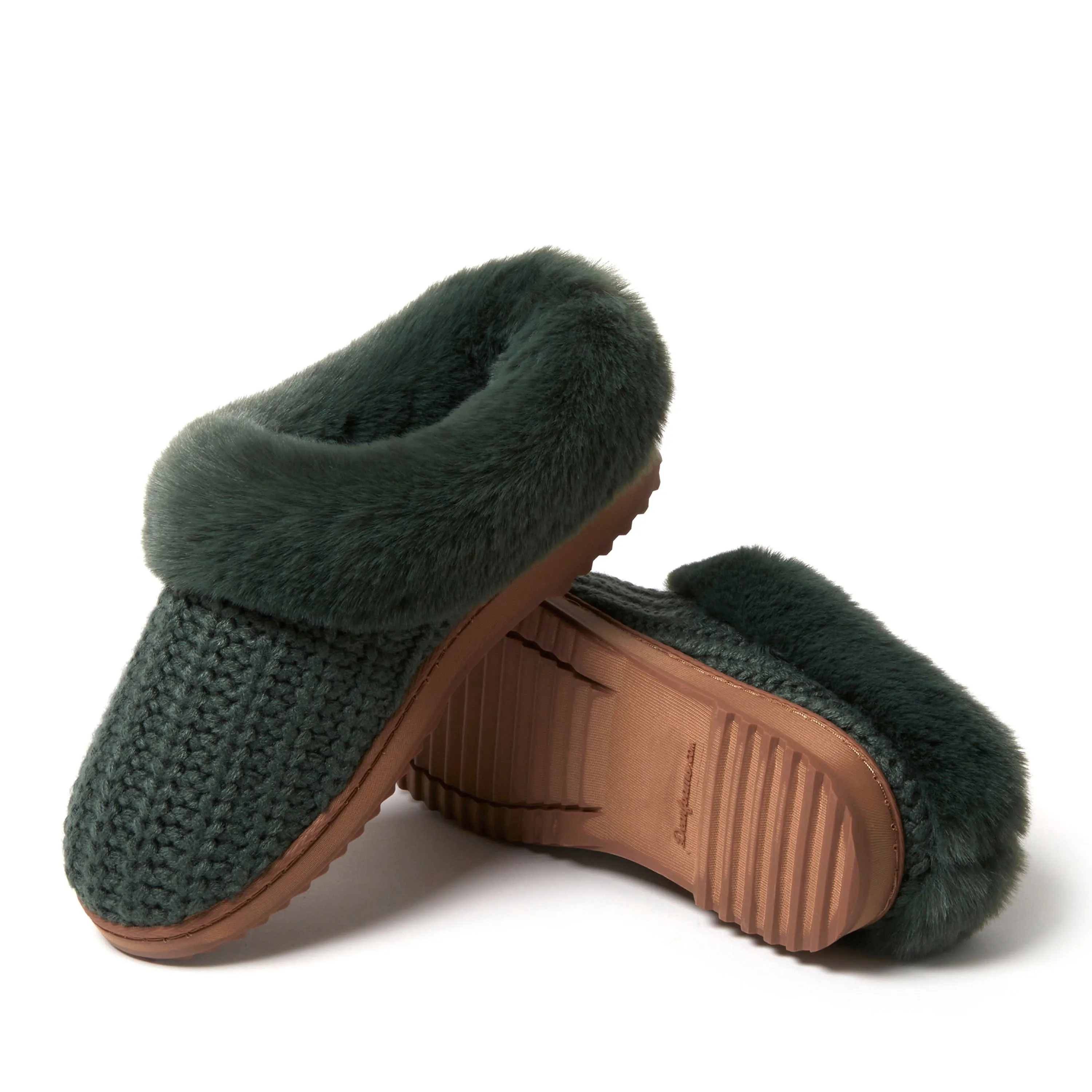 Dearfoams Women's Hannah Festive Knit Clog House Shoe Slipper