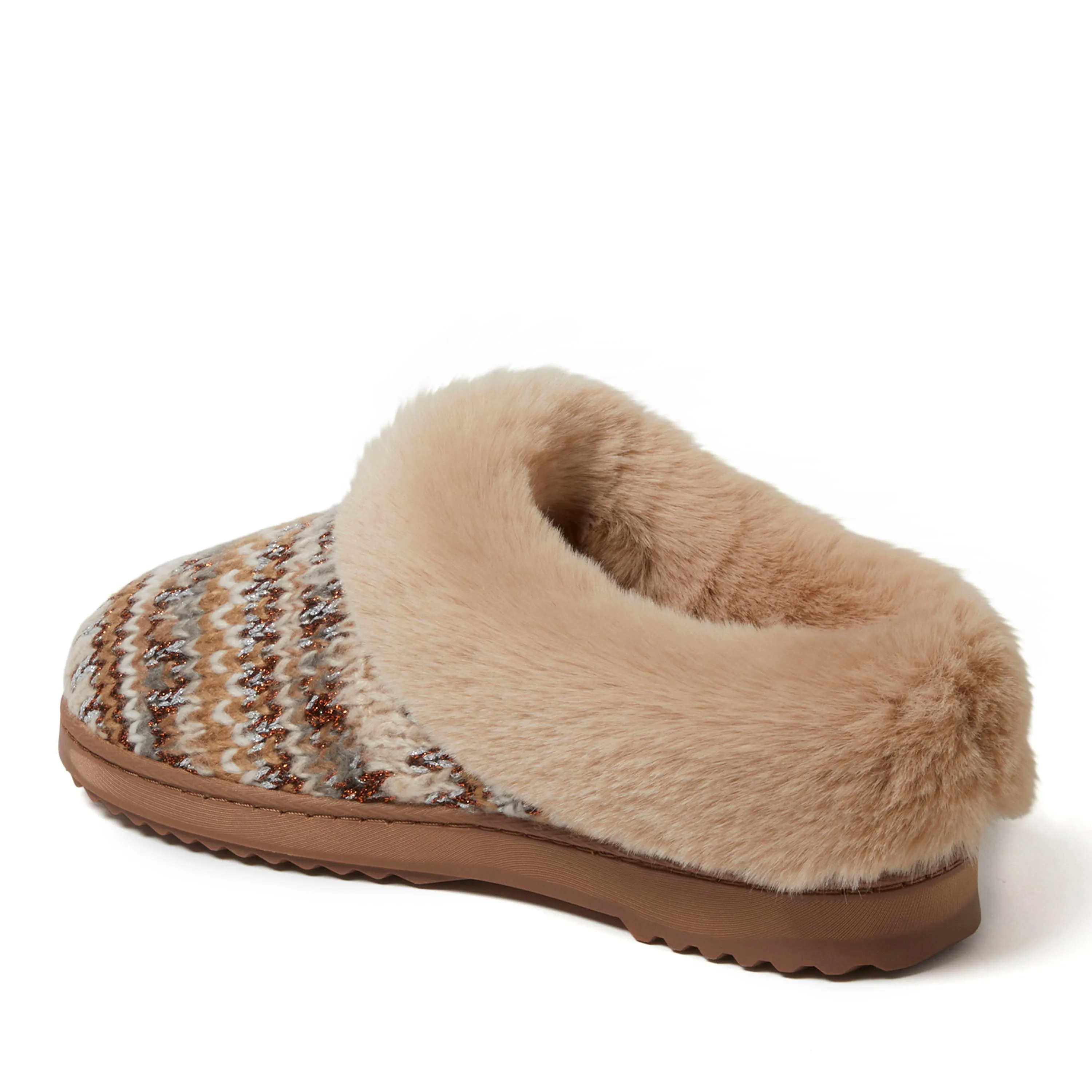 Dearfoams Women's Hannah Festive Knit Clog House Shoe Slipper