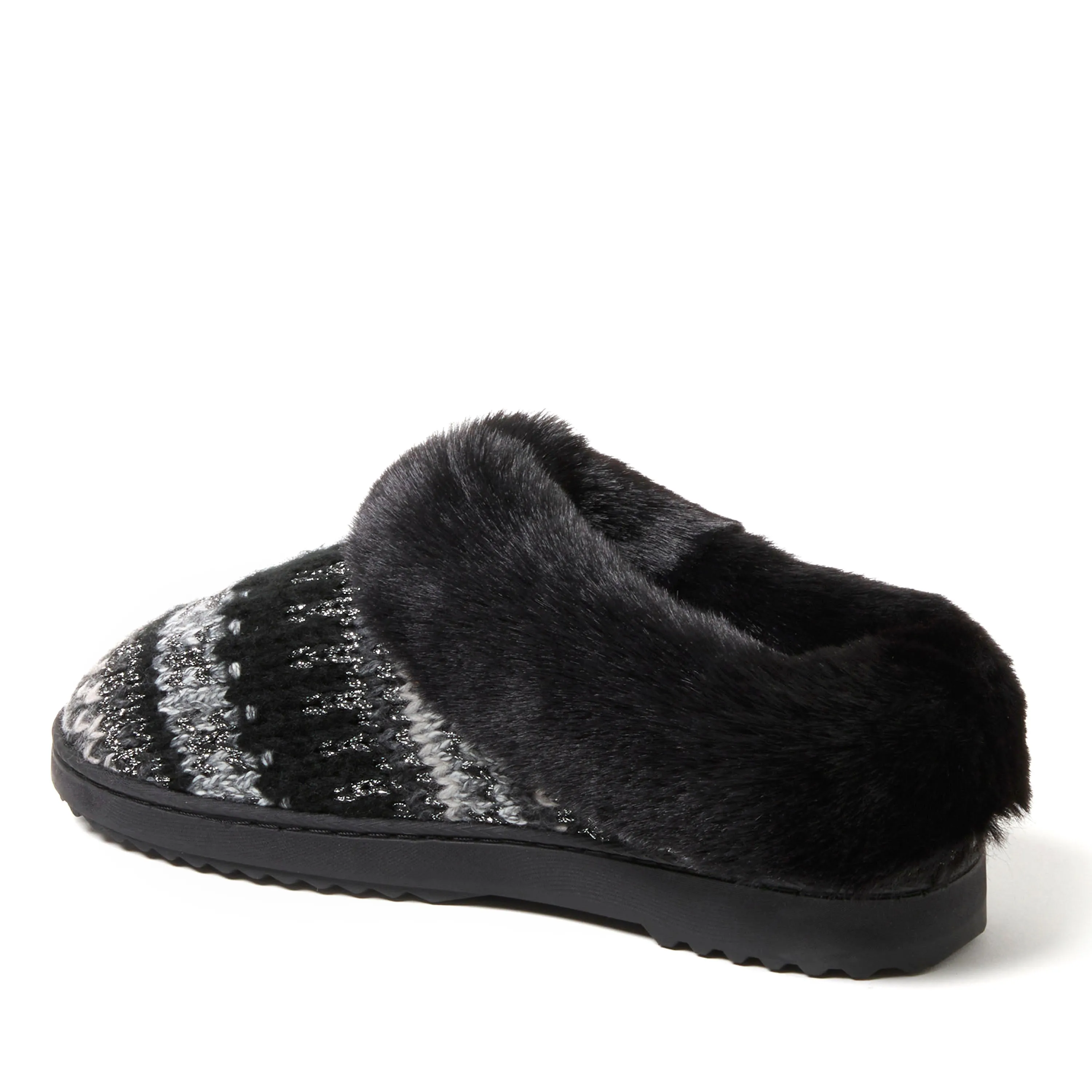 Dearfoams Women's Hannah Festive Knit Clog House Shoe Slipper