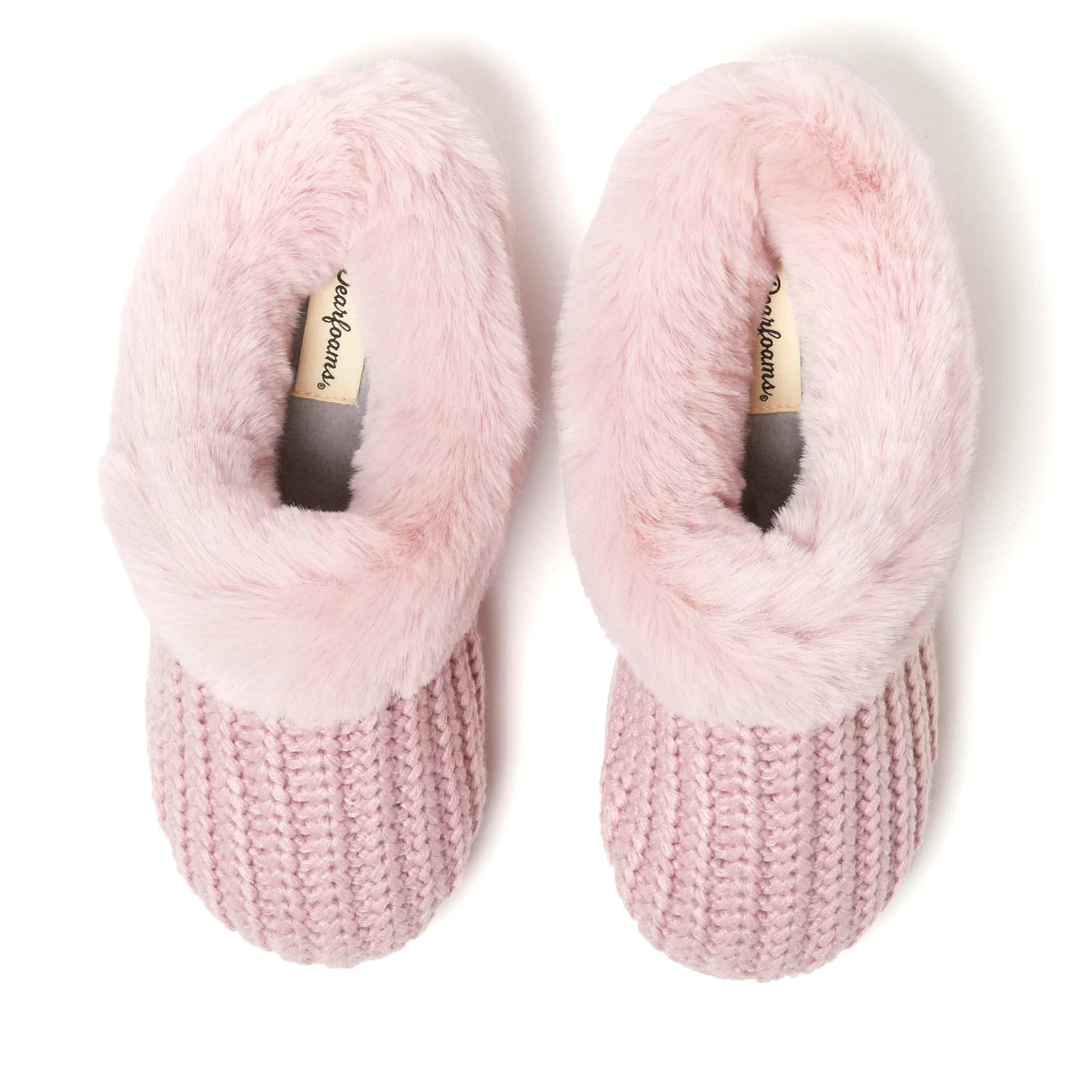 Dearfoams Women's Hannah Festive Knit Clog House Shoe Slipper