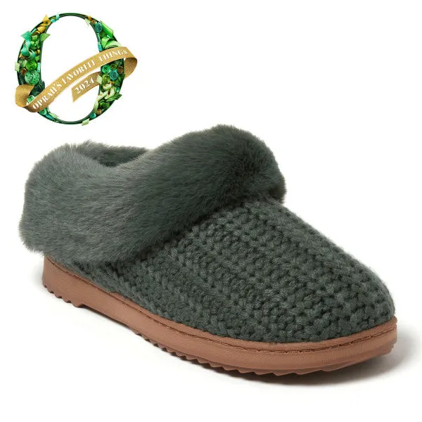 Dearfoams Women's Hannah Festive Knit Clog House Shoe Slipper