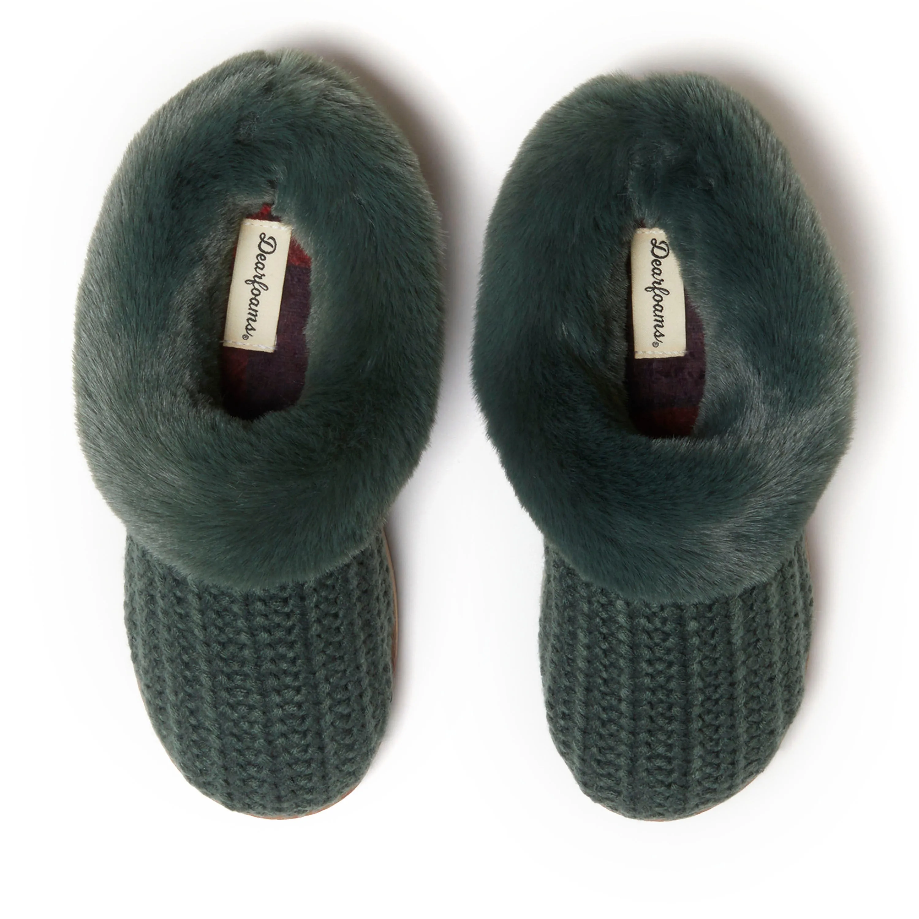 Dearfoams Women's Hannah Festive Knit Clog House Shoe Slipper