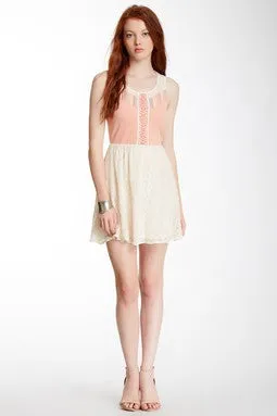 Flying Tomato | Lace Combo Racer Back Mini Dress
