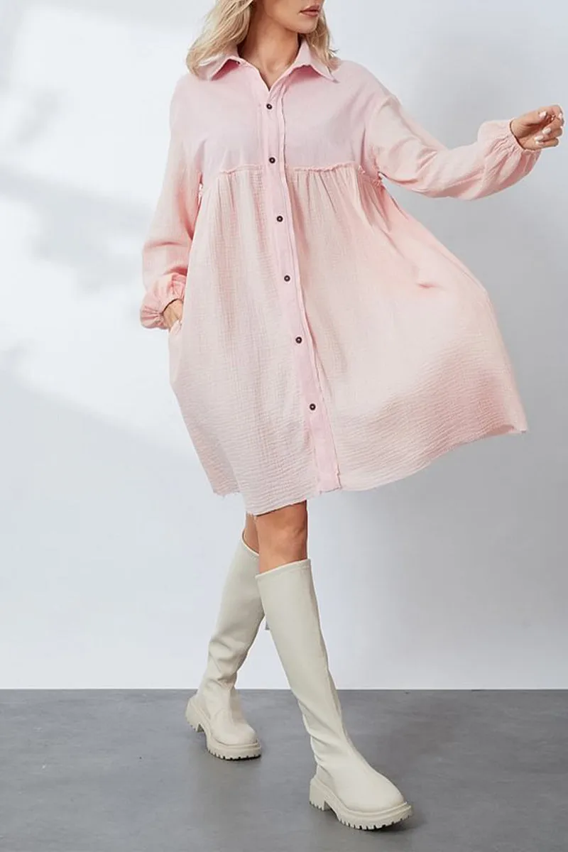 HBR1334 Effortless Flow Shirt Dress Top