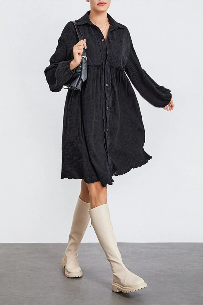 HBR1334 Effortless Flow Shirt Dress Top
