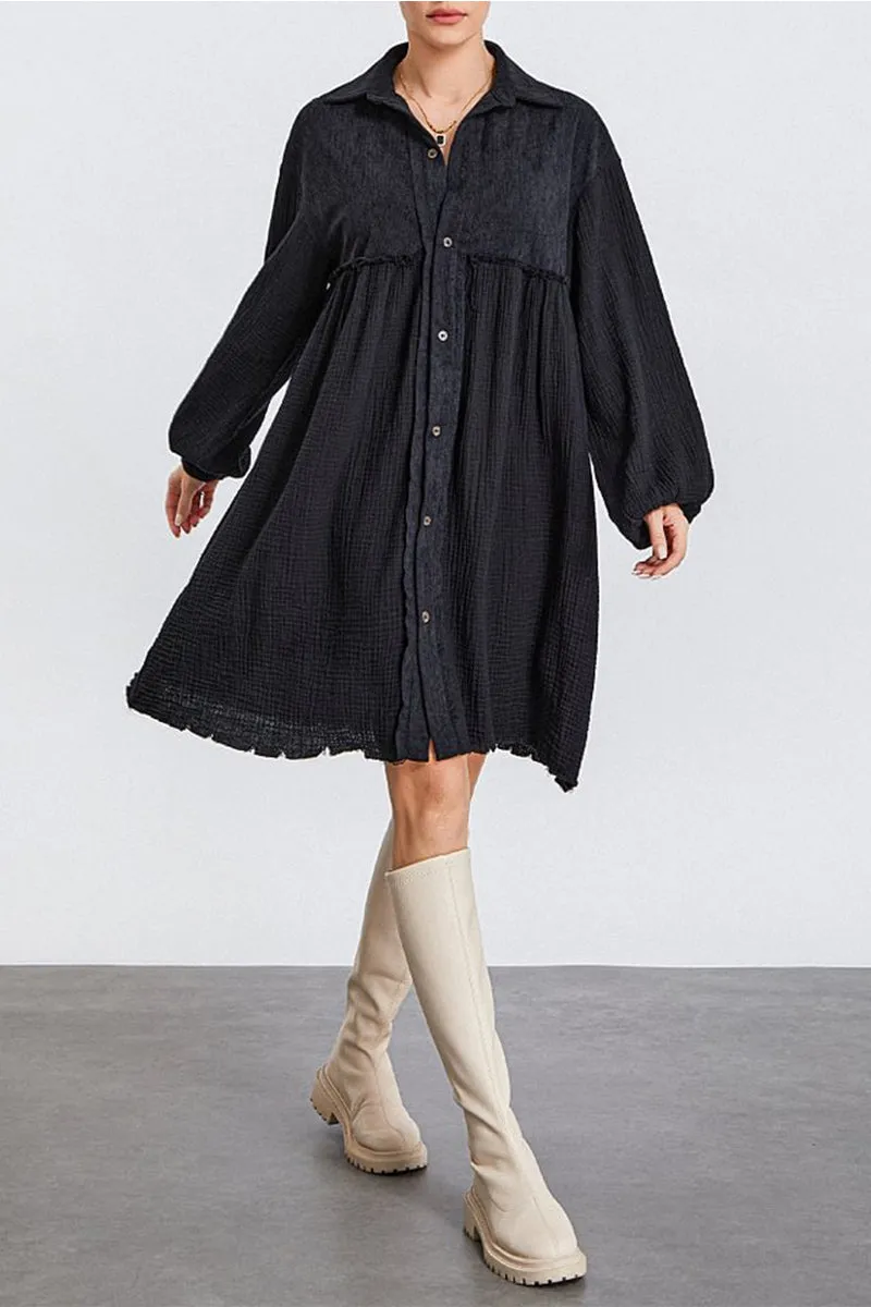 HBR1334 Effortless Flow Shirt Dress Top