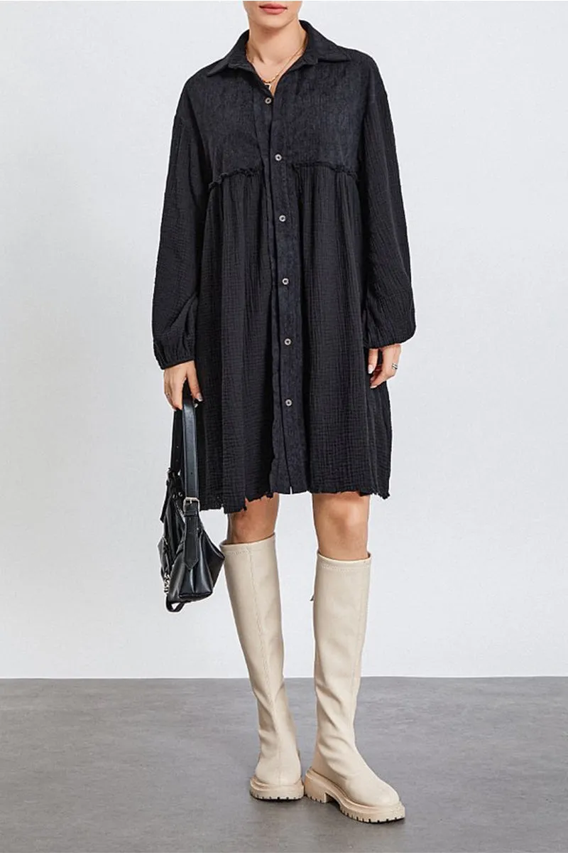 HBR1334 Effortless Flow Shirt Dress Top