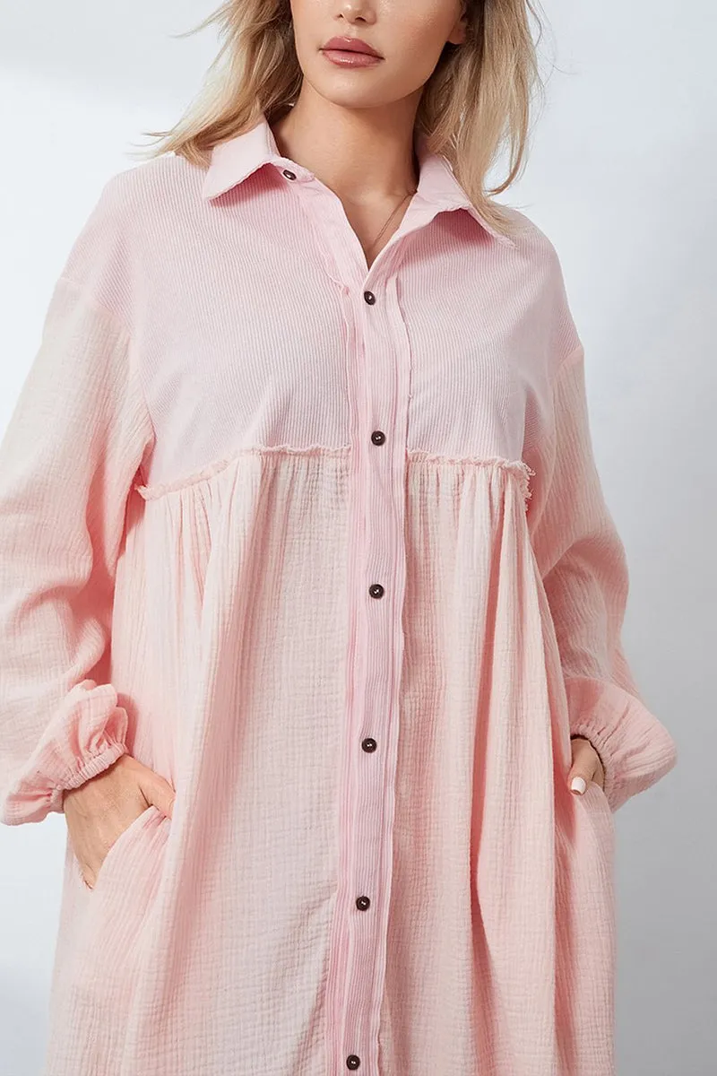 HBR1334 Effortless Flow Shirt Dress Top