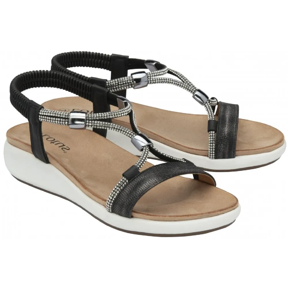 Lotus Bruna Black Sandals