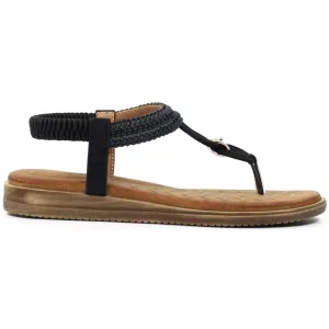 Lunar Poppy Black Sandals