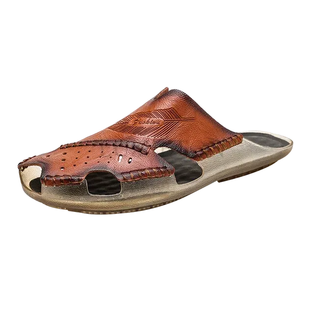 LuxeStride Sommer Herrenslipper aus echtem Leder