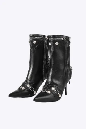 Mariah - Bold Studded Detail Woman's  Ankle Boots