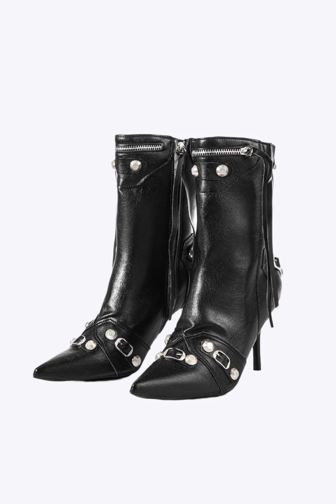 Mariah - Bold Studded Detail Woman's  Ankle Boots
