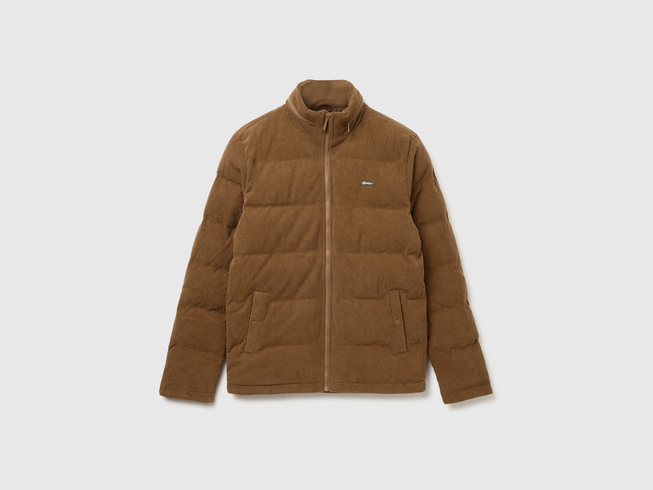 Men Ribbed High Neck Jacket