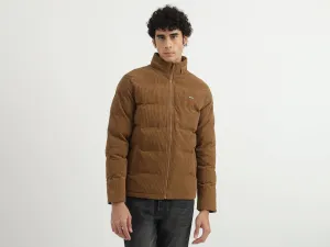 Men Ribbed High Neck Jacket