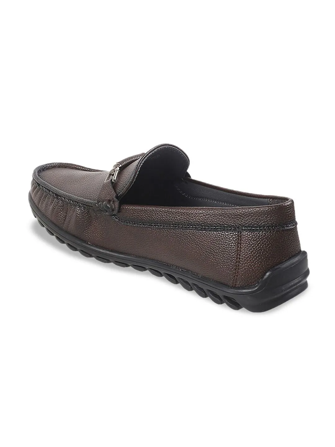 Metro Men Textured Comfort Insole Horsebit Loafers