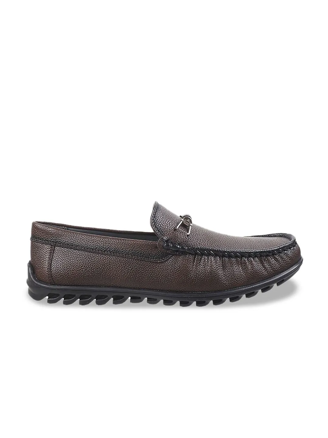 Metro Men Textured Comfort Insole Horsebit Loafers