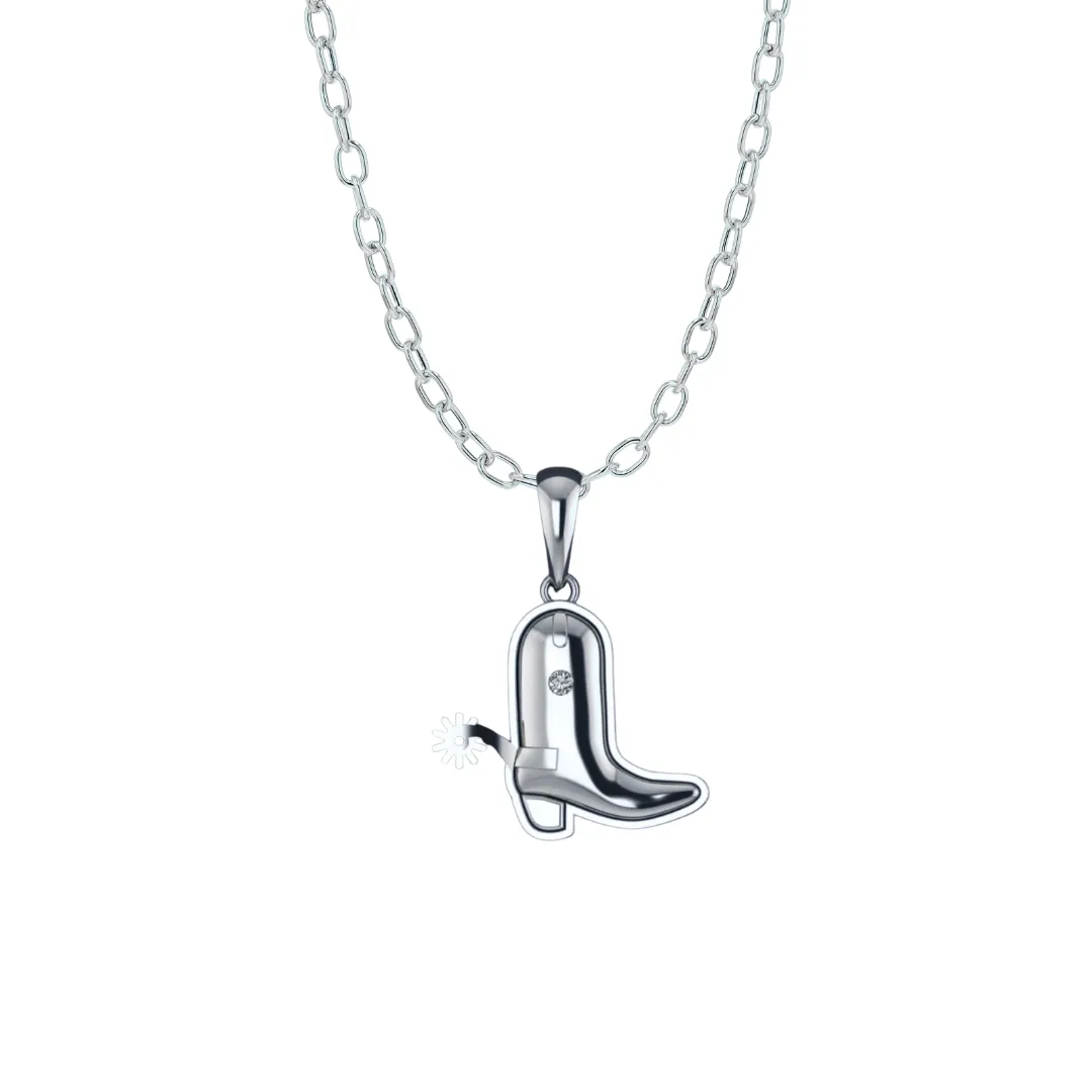 Nat Note Cowgirl Boot Necklace - Large