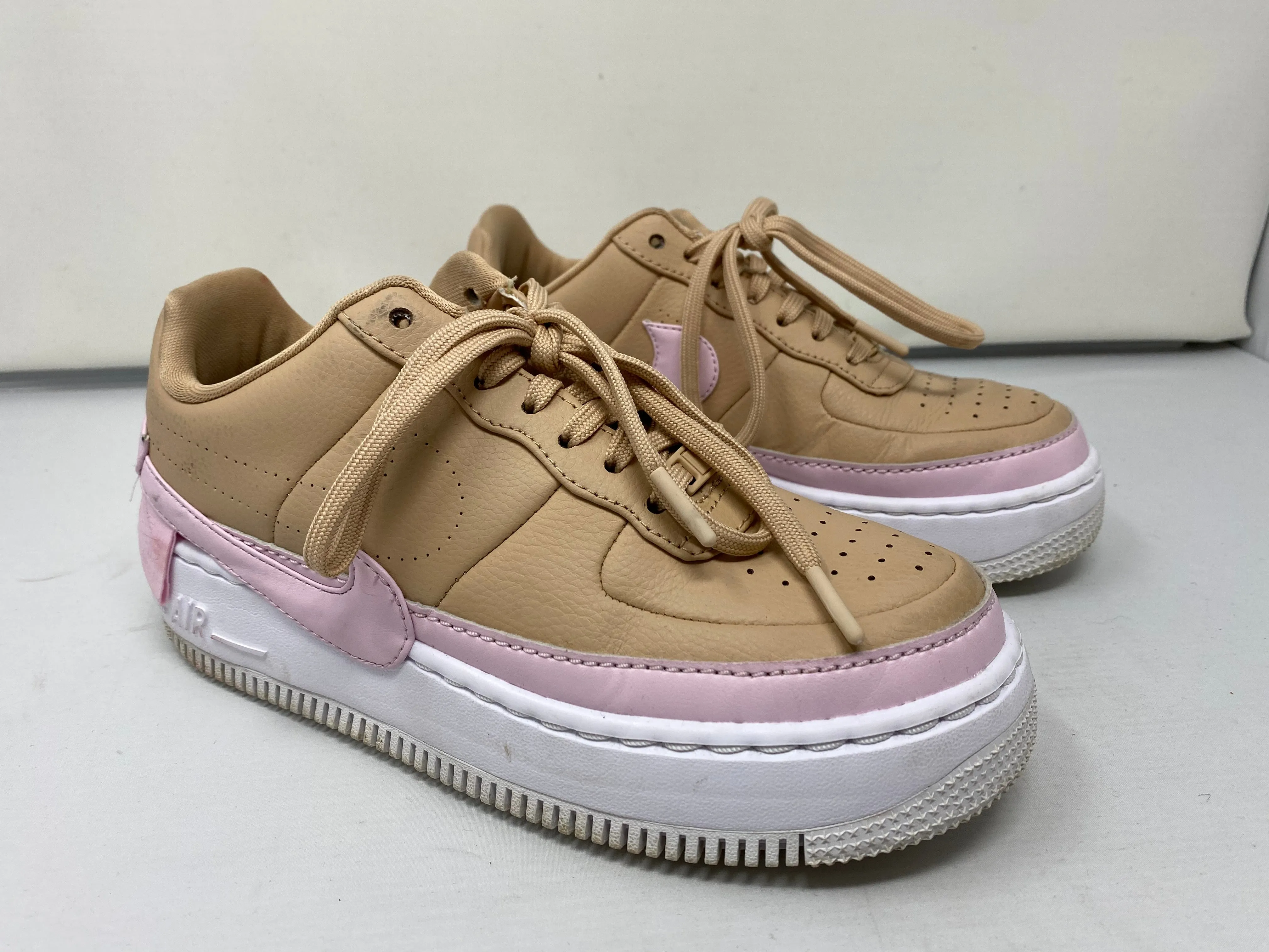 Nike Air Force 1 white, pink and tan