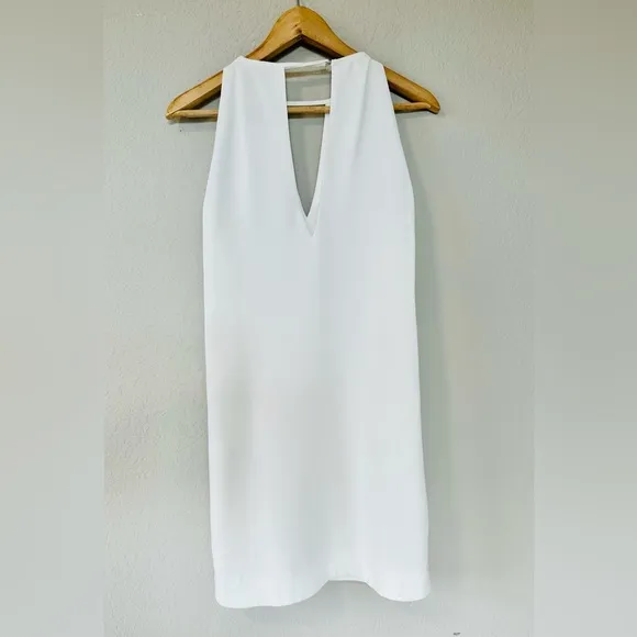 Parker Riviera Lace-Up Sides White Dress KeyholeNeck