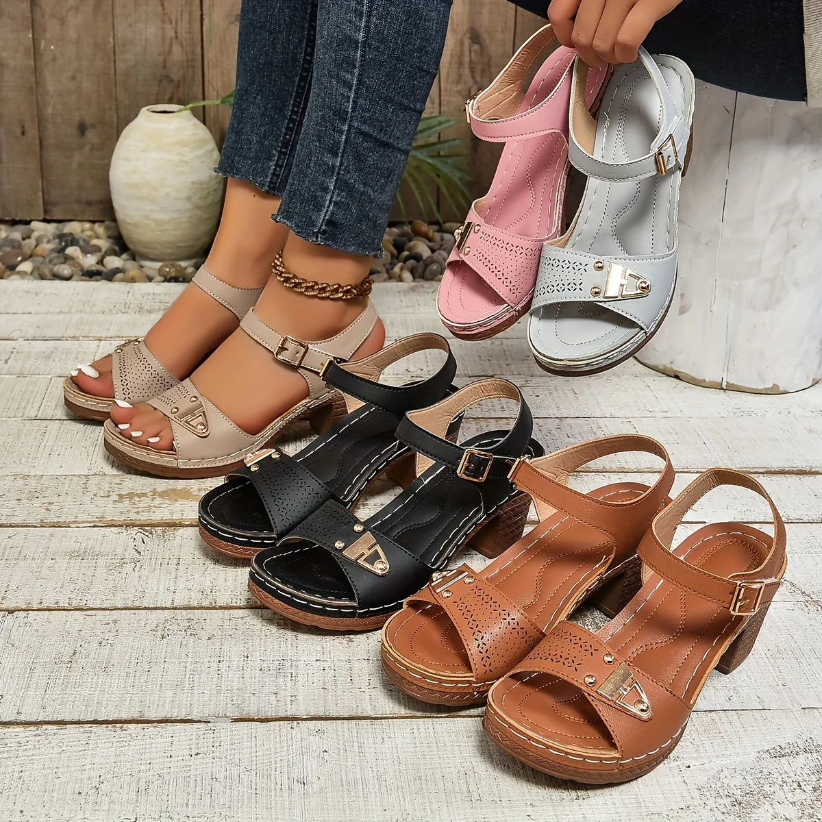 Rachelle - Casual leather orthopedic sandals