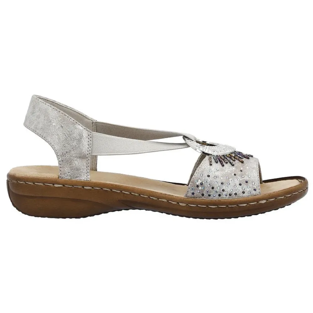 Rieker 60880-90 (Abersoch) Rose Metallic Sandals