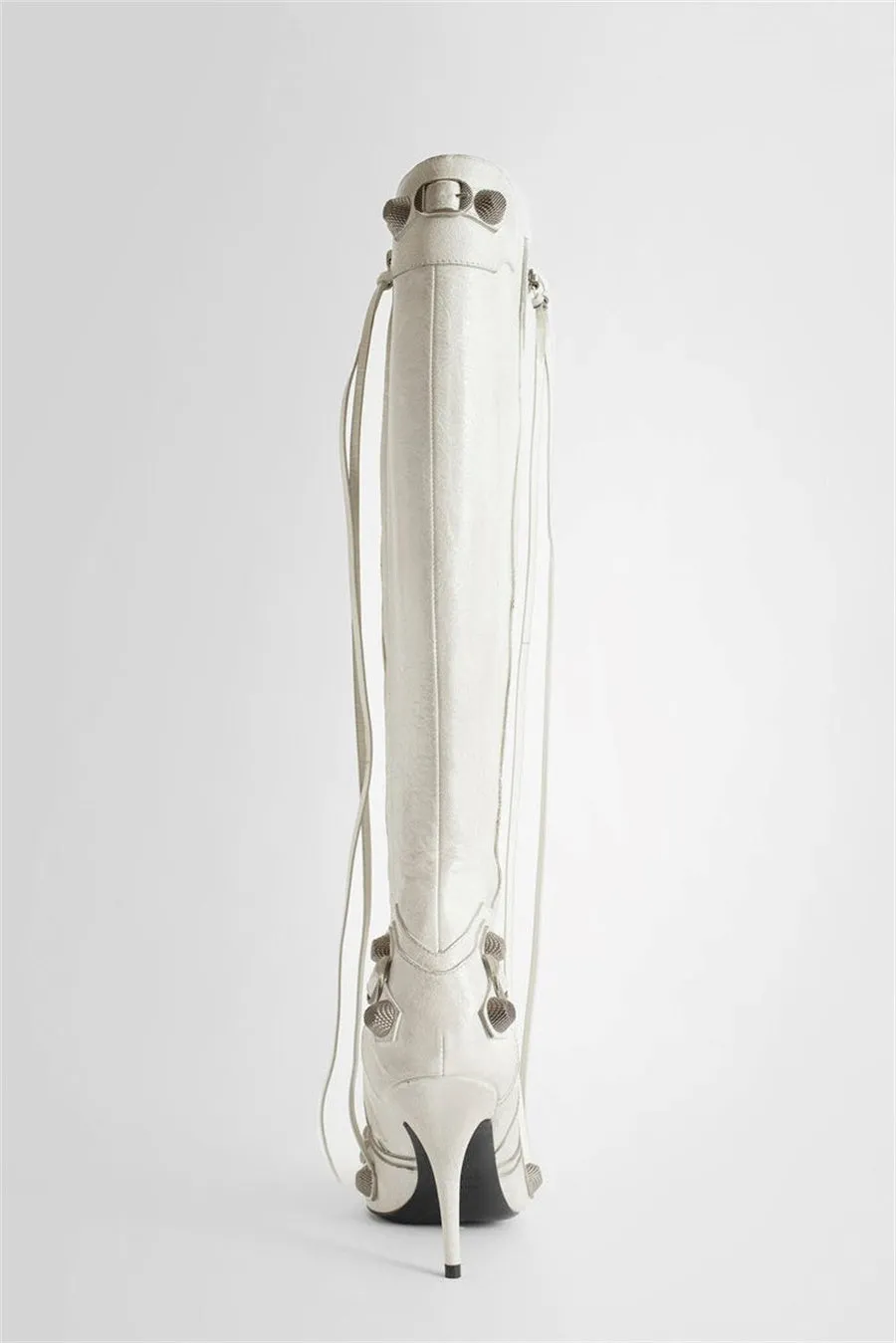 Shilia Zip Knee-high Boots - White
