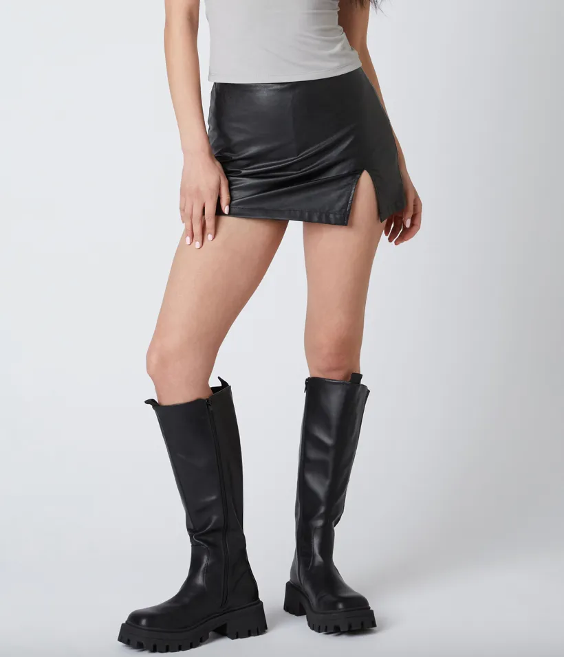 Side Slit Mini Skirt