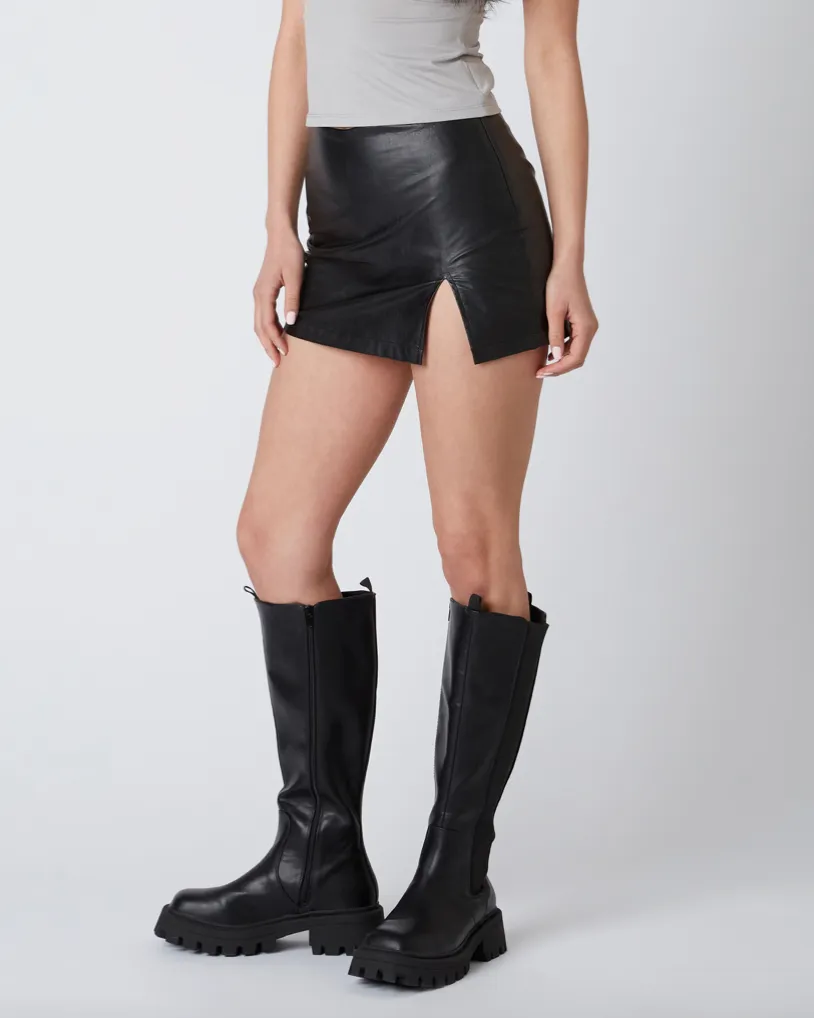 Side Slit Mini Skirt