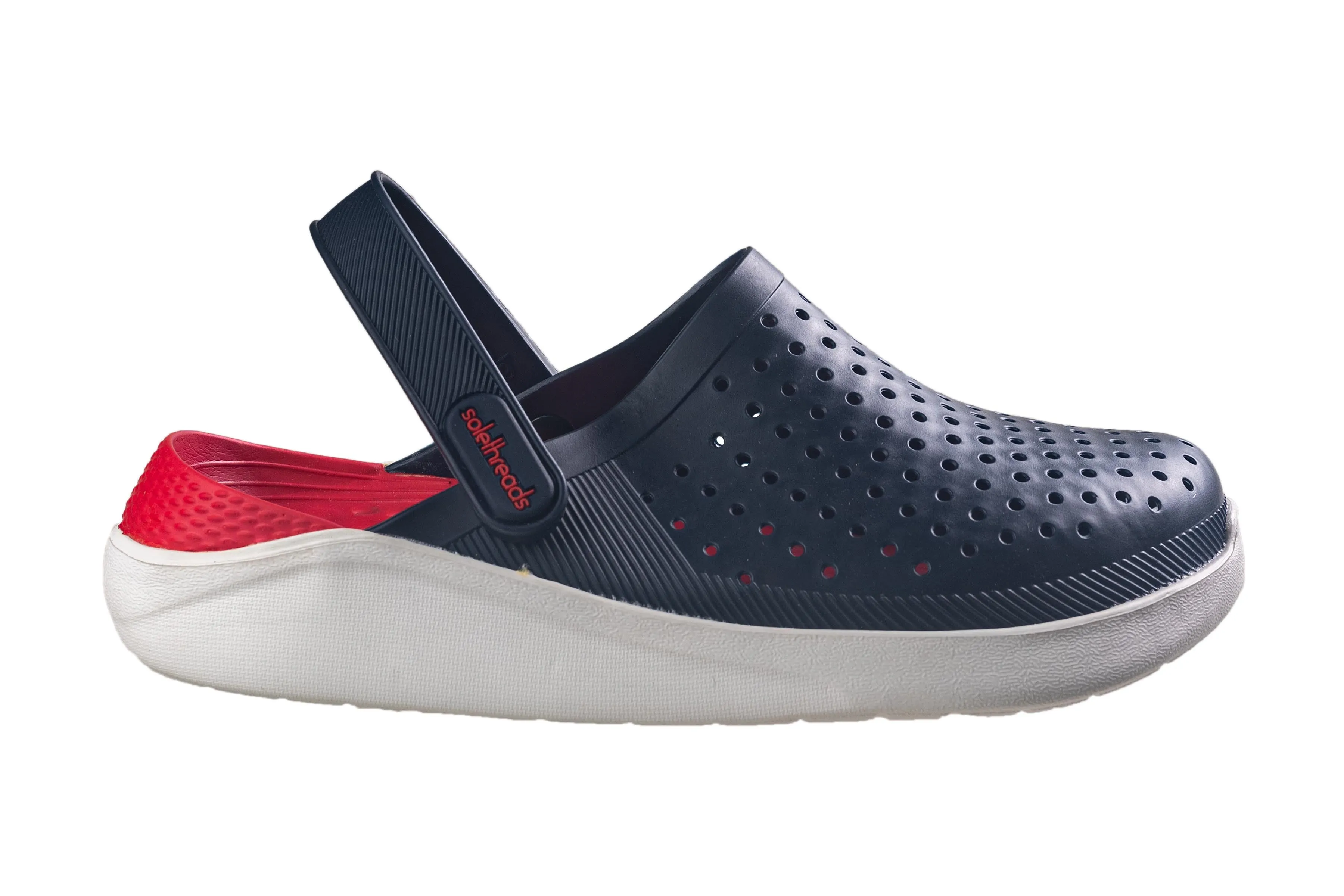 Solethreads Boys Navy / Red Sandal EVA