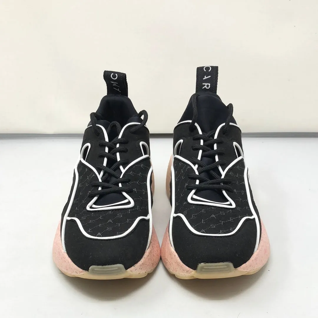 Stella McCartney 'Eclipse' Black and Pink Nylon Sneaker with Cutouts